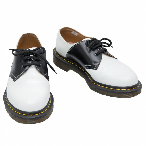 コムコム コムデギャルソンコムデギャルソン×ドクターマーチンCOMME des GARCONS COMME des GARCONS × Dr.Martens レザーサドルシューズ 白黒UK5(24位)【中古】 【レディース】