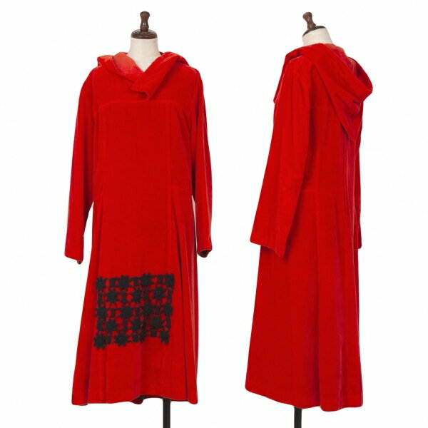 コムデギャルソンCOMME des GARCONS ニットペーストベロアワンピース 赤M【中古】 【レディース】のサムネイル