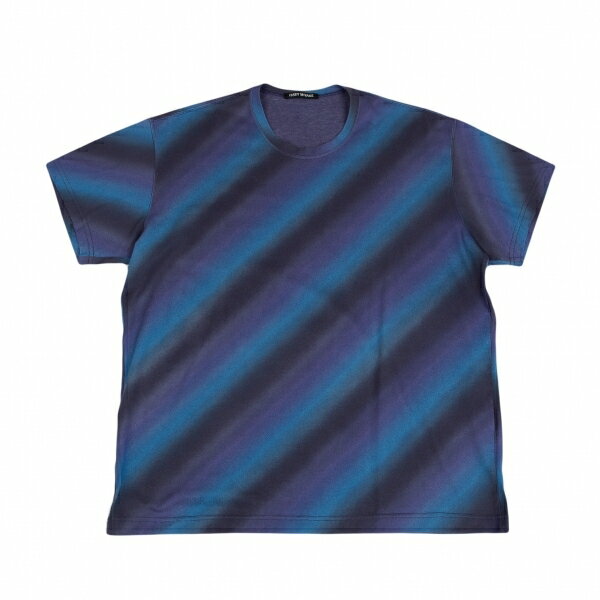 イッセイミヤケ メンISSEY MIYAKE MEN グラデーションバイアスストライプTシャツ 青4 