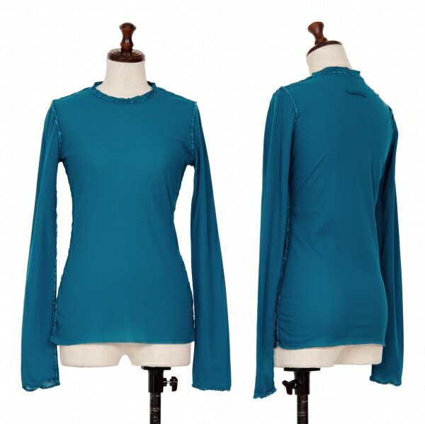 【中古】 ジャンポールゴルチエ ファムJean Paul GAULTIER FEMME 毛糸ステッチメッシュカットソー 青40..