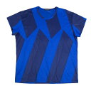 イッセイミヤケ メンISSEY MIYAKE MEN シェイププリントプリーツTシャツ 青紺4【中古】 【メンズ】