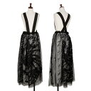 【中古】 ヨウジヤマモト ファムYohji Yamamoto FEMME スパンコール装飾メッシュレイヤード吊りスカート 黒1【レディース】
