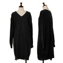 【中古】ズッカzucca ウールVネックロングニットセーター 黒M【レディース】