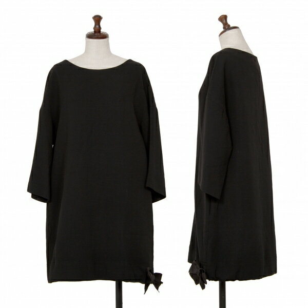 【中古】 ドレステリアDRESSTERIOR ウールヘムコードデザインチュニック 黒M位【レディース】