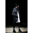 【中古】コムデギャルソン オムプリュスCOMME des GARCONS HOMME PLUS インサイドアウトアシンメトリー縮絨ロングジャケット 黒S【メンズ】