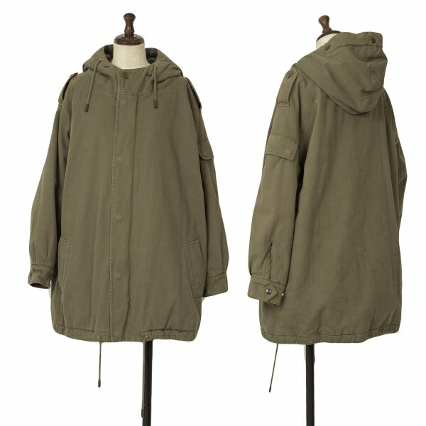 楽天PLAYFUL【中古】 サンローランパリSaint Laurent paris エディ期コットンツイル中綿パーカー カーキF36【レディース】