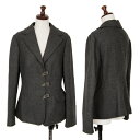 【中古】アルマーニコレツィオーニARMANI COLLEZIONI ウールデザインボタンジャケット グレー38【レディース】