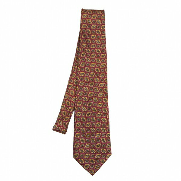 【中古】 ランバンLANVIN PARIS シルクペイズリーネクタイ 赤茶【メンズ】
