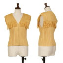 【中古】 プリーツプリーズPLEATS PLEASE フリンジプリーツジレベスト 黄色3【レディース】(4)