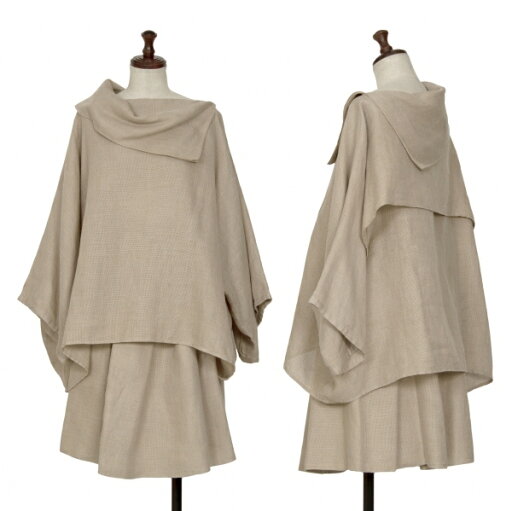 【中古】 イッセイミヤケISSEY MIYAKEジュートキャンバスセットアップ ベージュM【レディース】 【中古】 イッセイミヤケISSEY MIYAKEジュートキャンバスセットアップ ベージュM【レディース】