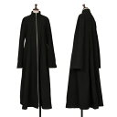 【中古】 ジャンポールゴルチエファムJean Paul GAULTIER FEMME ウールアクリルフレアスリーブダブルジップコート 黒40【レディース】