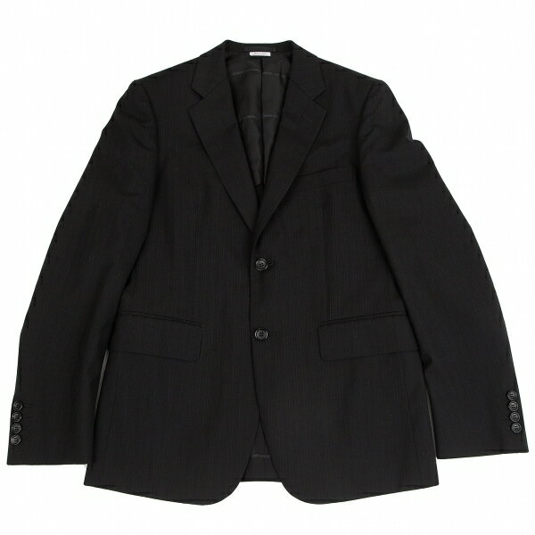 【中古】 コムデギャルソン オムドゥCOMME des GARCONS HOMME DEUX ウールシャドーストライプジャケット 黒S【メンズ】