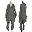 【中古】 イッセイミヤケISSEY MIYAKE ポリギャザーデザインセットアップスーツ グレー2【レディース】
