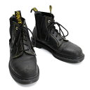 【中古】ヨウジヤマモト プールオム×ドクターマーチン Yohji Yamamoto POUR HOMME × Dr.Martens サイドゴア6ホールブーツ 黒UK7(26.0)【メンズ】