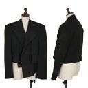 【中古】 コムデギャルソンCOMME des GARCONS 付け襟裏中綿ウールボタンレスジャケット 黒S【レディース】