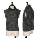 【中古】 ヨウジヤマモトノアールYohji Yamamoto NOIR コットンフラワープリントノースリーブカットソー チャコール2【レディース】