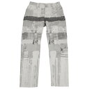 【中古】 イッセイミヤケISSEY MIYAKE ペンキデザインジャガードデニムパンツ グレー3【レディース】(4)