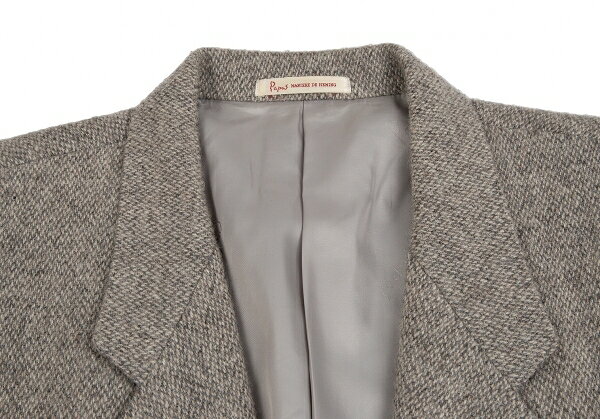 【中古】 パパスPapas SYDNEY H SHAWツイードくるみボタンジャケット グレーL48【メンズ】
