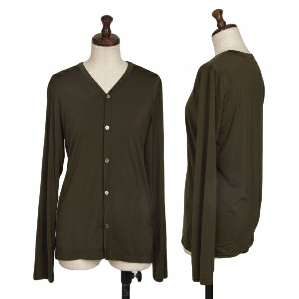 【中古】 コムデギャルソンCOMME des GARCONS ストレッチナイロンカーディガン カーキS位【レディース】