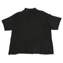 【中古】ヨウジヤマモト プールオムYohji Yamamoto POUR HOMME ハイネック半袖ニットソー 黒M位【メンズ】