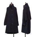 【中古】ジュンヤワタナベ コムデギャルソンJUNYA WATANABE COMME des GARCONS ウール裏ファー切替コート 紺黒S【レディース】