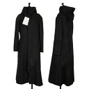 【中古】 ヨウジヤマモト ノアールYohji Yamamoto NOIR ウールフードジップロングコート 黒2【レディース】