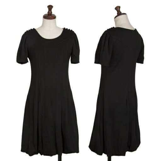 【中古】 スポーツマックスSPORTMAX パフスリーブウールワンピース 黒M【レディース】 【中古】 スポーツマックスSPORTMAX パフスリーブウールワンピース 黒M【レディース】