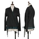 【中古】 プリーツプリーズPLEATS PLEASE ラメレースカッティングカーディガン 黒青3【レディース】(4)