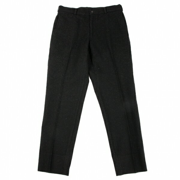 【中古】 コムデギャルソンオムCOMME des GARCONS HOMME ウール混紡ラメセンターシームパンツ 黒M【メンズ】