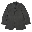 【中古】アルマーニ コレッツォーニ ARMANI COLLEZIONI グレンチェックウールジャケット グレー水色48【レディース】