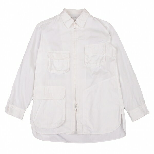 【中古】ヨウジヤマモト プールオムYohji Yamamoto POUR HOMME フラップポケットデザインダブルジップシャツ 白2【メンズ】