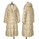 【中古】 イッセイミヤケISSEY MIYAKE プリーツカラーダウンコート ベージュ1【レディース】
