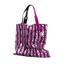 【中古】バオバオ イッセイミヤケBAO BAO ISSEY MIYAKE ストライプ6×6ルーセントトートバッグ シルバー紫【レディース】