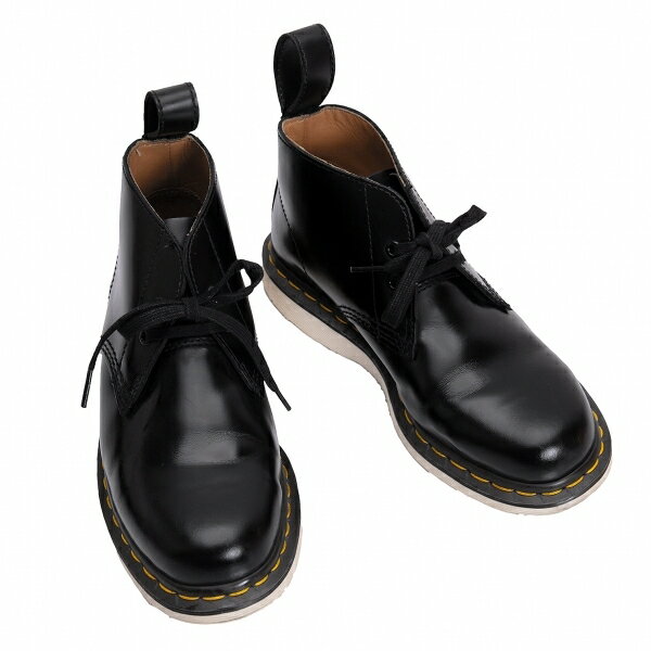 【中古】コムデギャルソン オムドゥ×ドクターマーチンCOMME des GARCONS HOMME DEUX×Dr.Martens レザーチャッカブーツ 黒US7(25cm位)【メンズ】