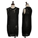 【中古】ヨウジヤマモト ファムYohji Yamamoto FEMME クラッシュニットベスト 黒M位【レディース】