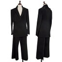【中古】 ヨウジヤマモト ファムYohji Yamamoto FEMME 異素材切替アウトシームデザインセットアップ 黒1【レディース】