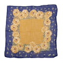 【中古】 45rpm 45R 染め花柄ハンカチ 青茶【レディース】