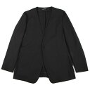 【中古】エンポリオアルマーニEMPORIO ARMANI ウールトロ1Bノーカラージャケット 黒48【メンズ】