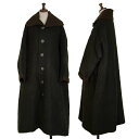 【中古】 イッセイミヤケISSEY MIYAKEウールナイロンバイカラーオーバーサイズコート 緑茶M【レディース】