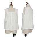 【中古】 ローブドシャンブル コムデギャルソンrobe de chambre COMME des GARCONS フロントフリルノースリーブブラウス 白M【レディース】
