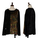 【中古】 ヨウジヤマモト ノアールYohji Yamamoto NOIR 万華鏡プリントベロアカットソー 黒黄他3【レディース】