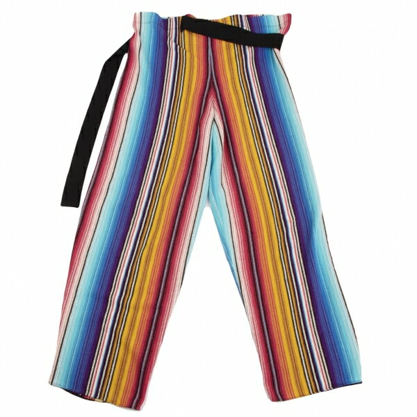 【中古】 ソニアリキエルSONIA RYKIEL ウールウエストコードデザインストライプニットパンツ マルチ38【レディース】