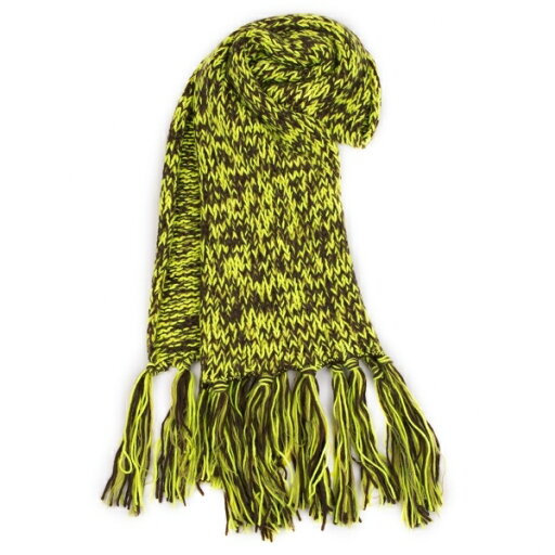 【中古】 ディーアンドジーD&G ネオンカラーフリンジニットストール F きみどり茶【レディース】 【中古】 ディーアンドジーD&G ネオンカラーフリンジニットストール F きみどり茶【レディース】