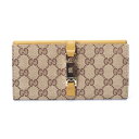 【中古】 グッチGUCCI 035 203887 2134 GGキャンバス切替長財布 ベージュ【レディース】