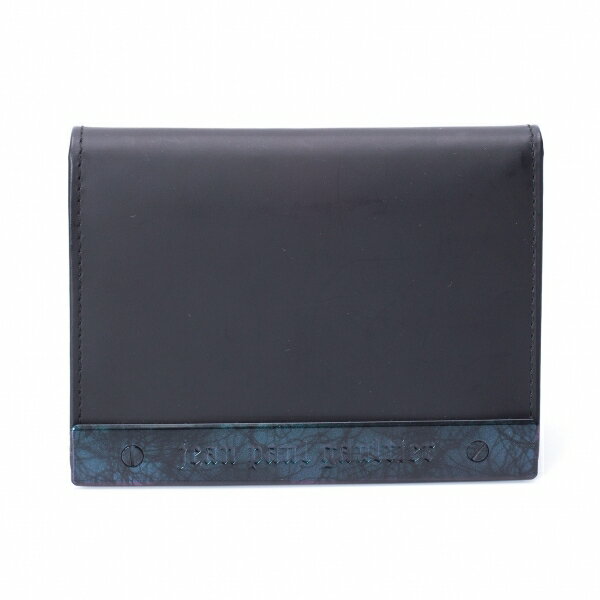 【中古】 ジャンポールゴルチエJean Paul GAULTIER メタルロゴパスケース 黒【メンズ】