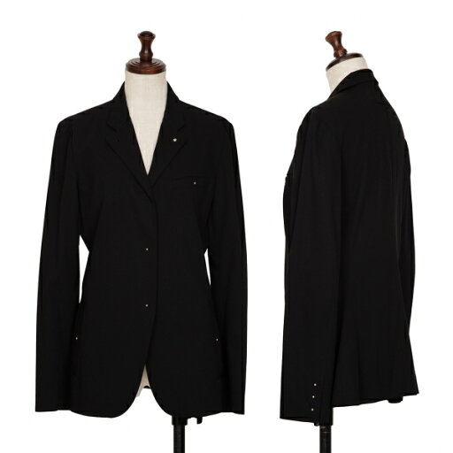 【中古】 ジャンポールゴルチエ ファムJean Paul GAULTIER FEMME ピンボタンウールナイロンジャケット 黒40【レディース】 【中古】 ジャンポールゴルチエ ファムJean Paul GAULTIER FEMME ピンボタンウールナイロンジャケット 黒40【レディース】