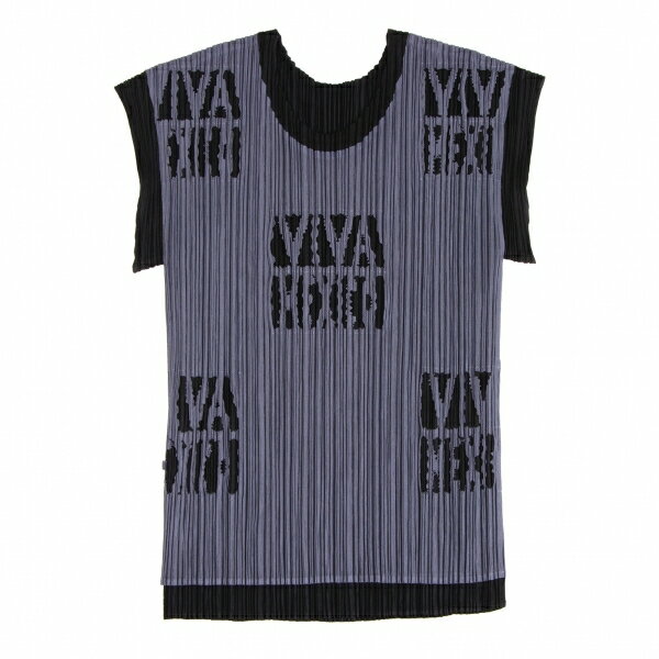 【中古】 プリーツプリーズPLEATS PLEASE カットワークレイヤードカットソー グレー黒3【レディース】