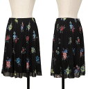 【中古】 ヴィヴィアンタムVIVIENNE TAM フラワープリントナイロンプリーツシースルースカート 黒1【レディース】