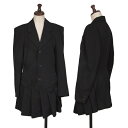 【中古】 コムデギャルソンCOMME des GARCONS ウールギャバスカートドッキングジャケット 黒S【レディース】(4)