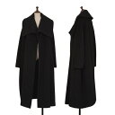 【中古】 コムデギャルソンCOMME des GARCONS シャギーウールボタンレスガウンコート 黒M位【レディース】